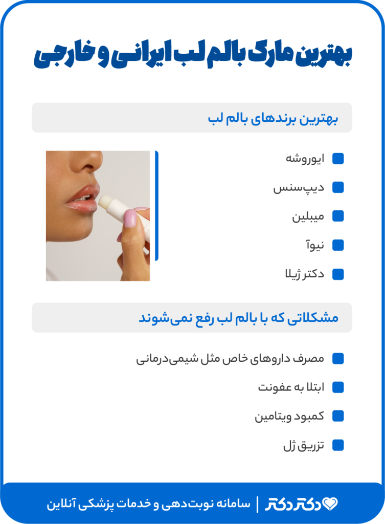 اینفوگرافی بهترین مارک بالم لب ایرانی و خارجی