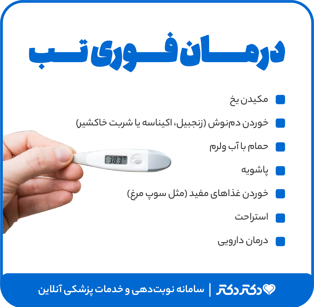 اینفوگرافی درمان فوری تب