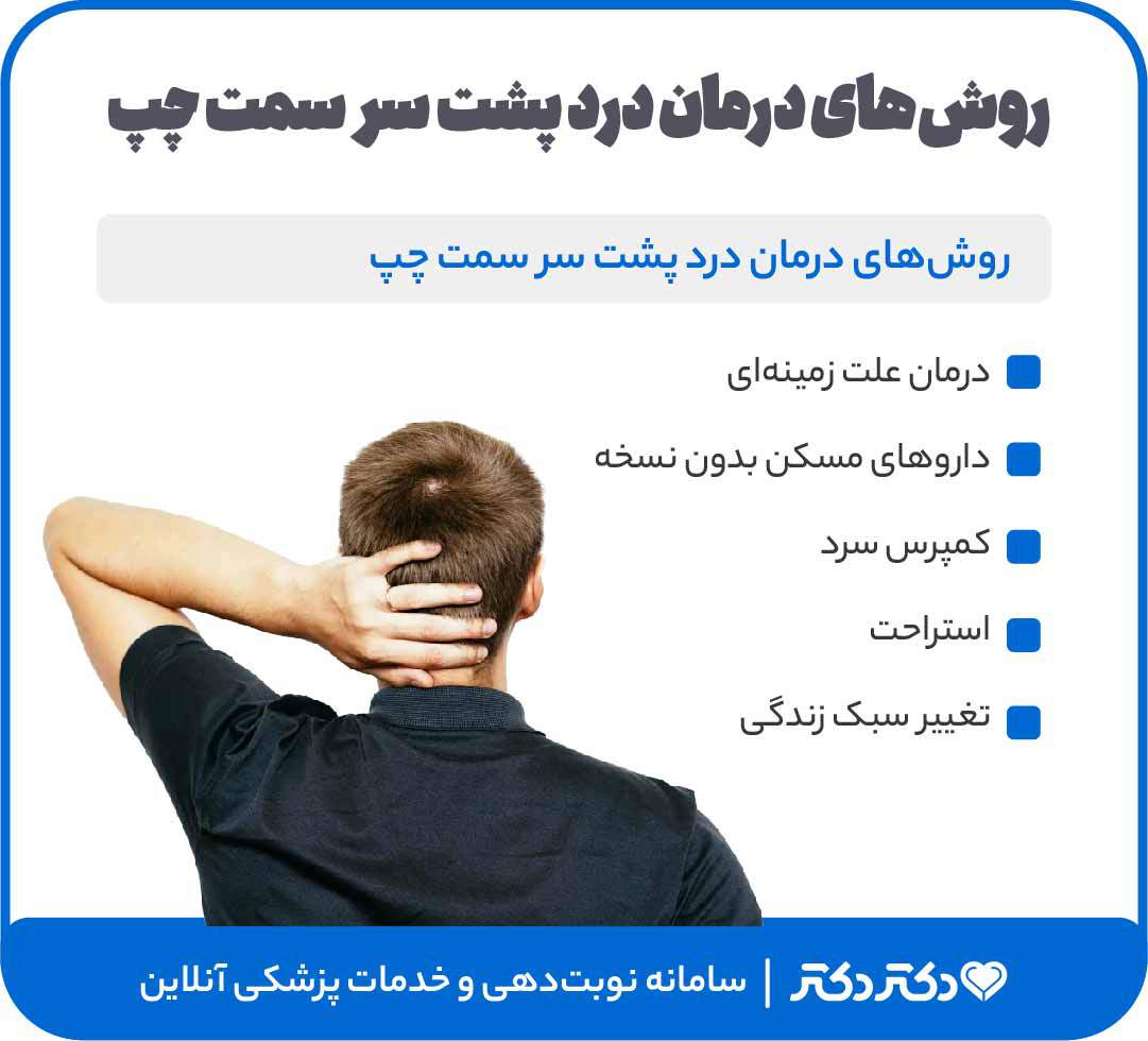 اینفوگرافی درمان درد پشت سر سمت چپ