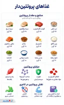 اینفوگرافی غذاهای پروتئین دار
