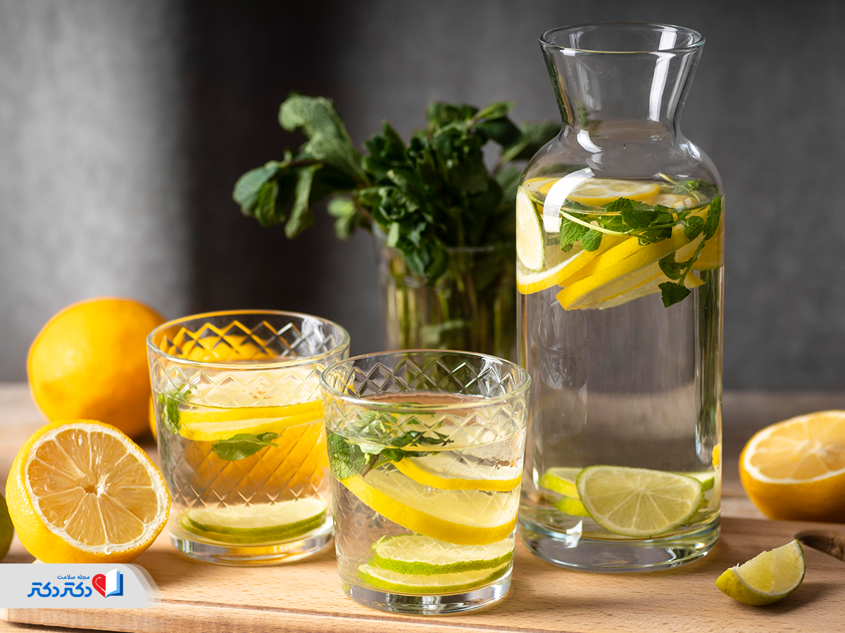 دتاکس واتر خیار و لیمو برای پوست