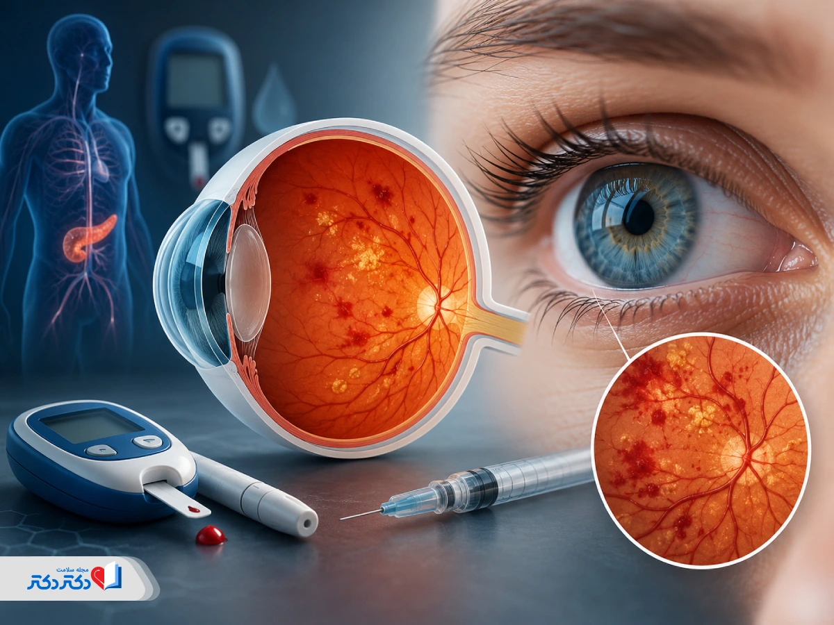 رتینوپاتی دیابتی چیست؟ علائم، انواع، تشخیص و درمان کامل