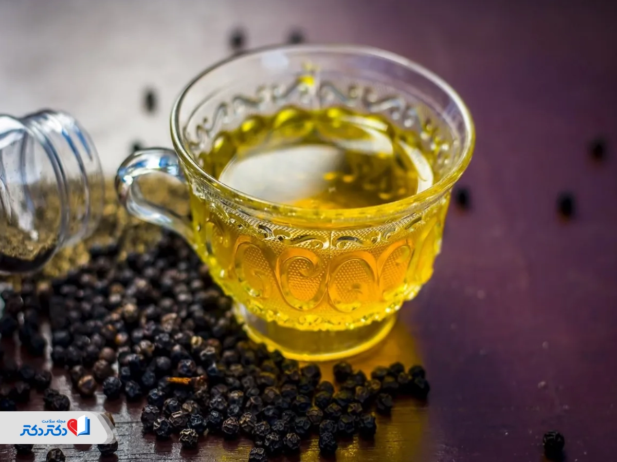 فلفل سیاه با آب گرم