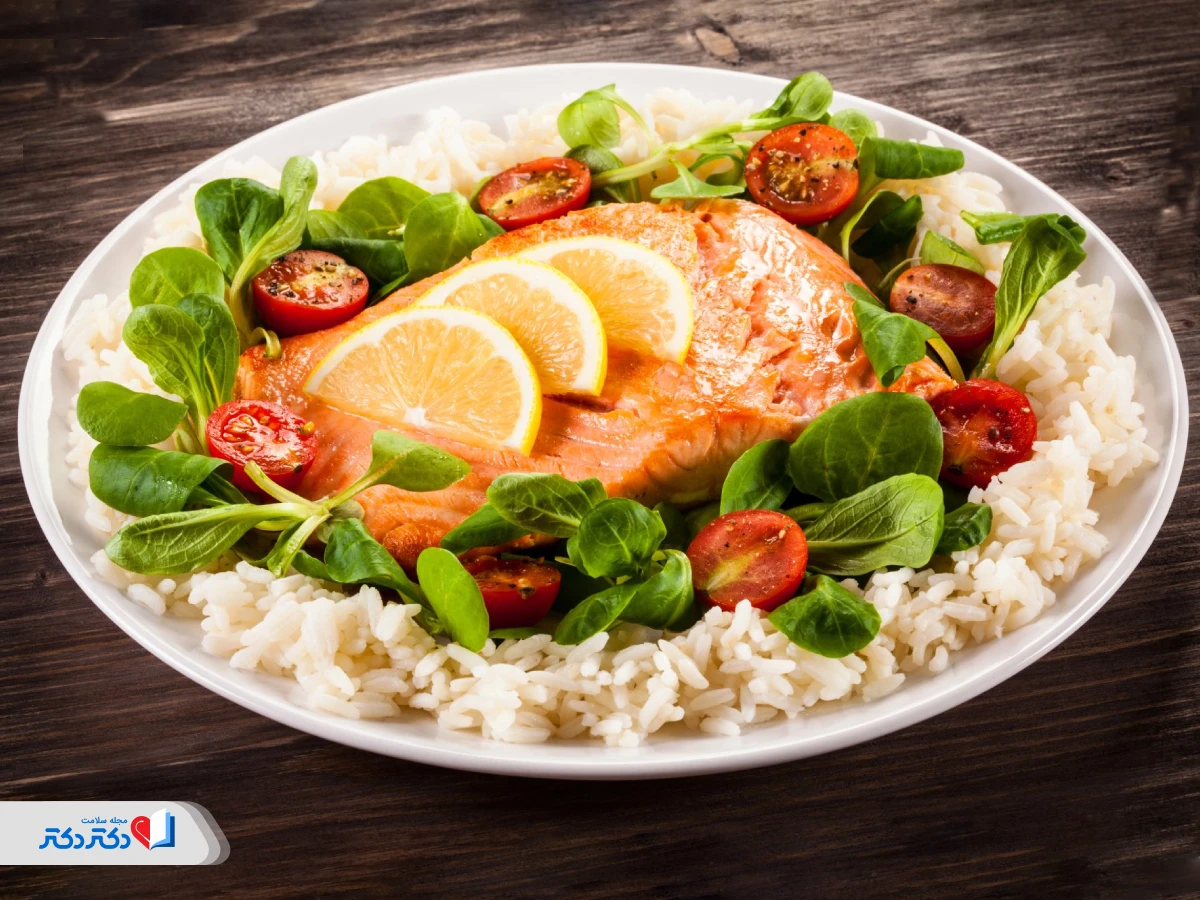 خوراک سالمون گریل شده رژیم لاغری OMAD