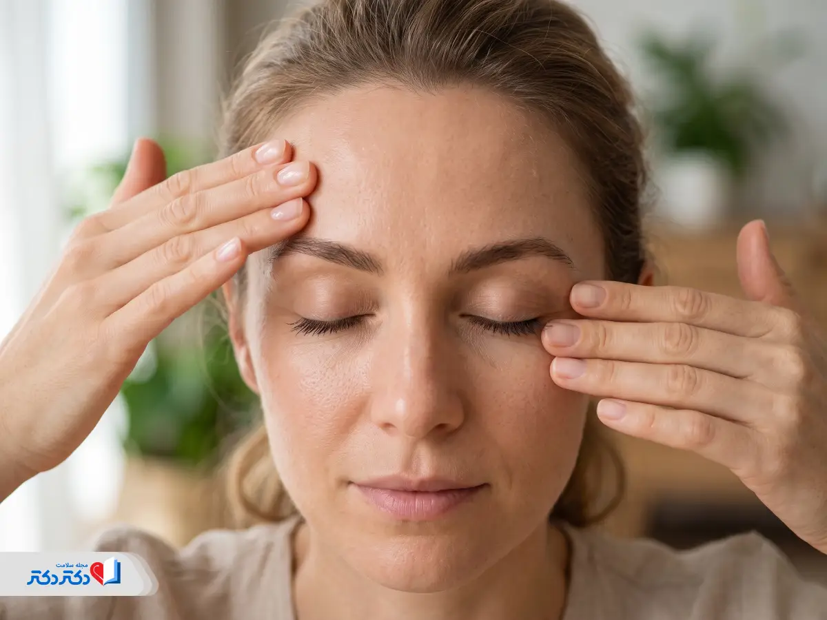 یوگای صورت برای چروک دور چشم و پیشانی