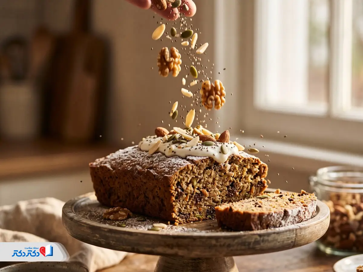 استفاده از مغزها و دانههای خوراکی در کیک رژیمی