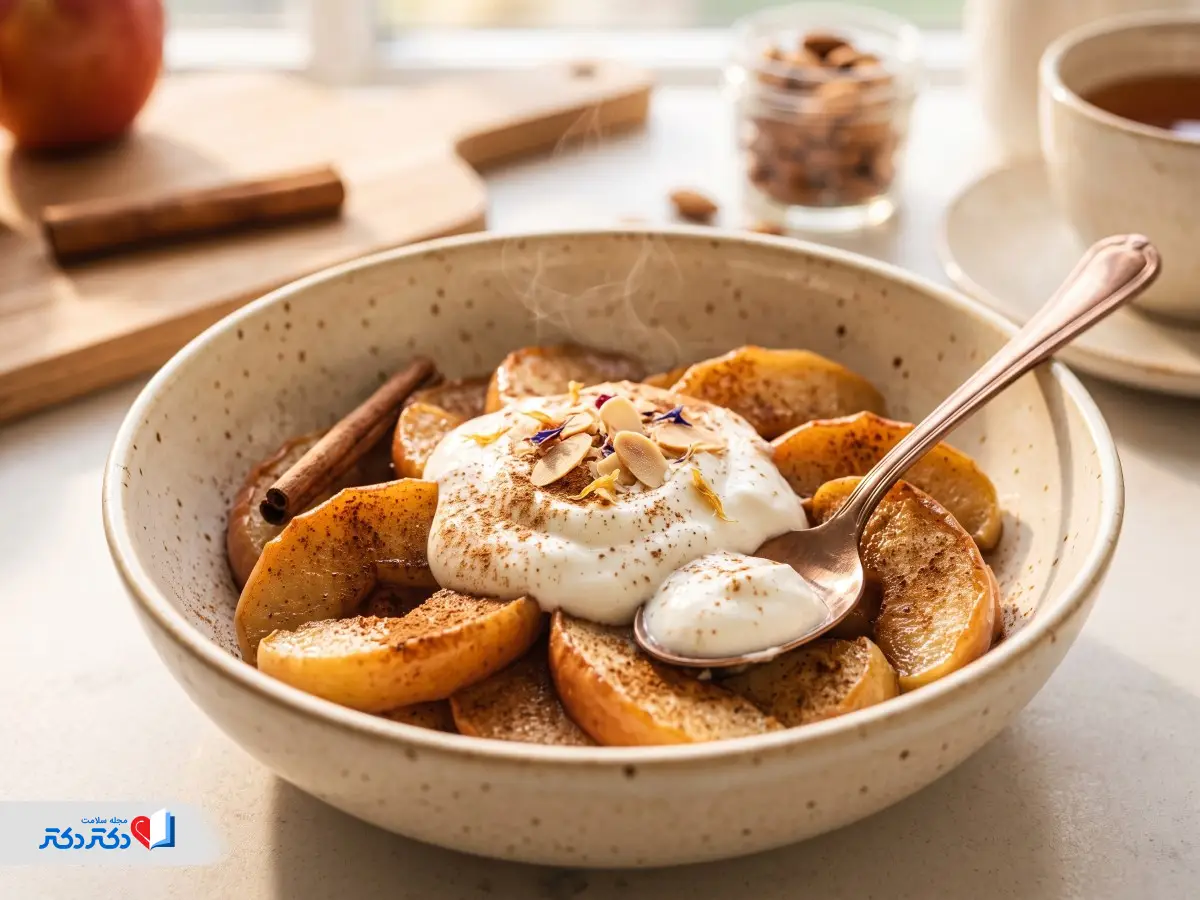 دسر سیب و دارچین رژیمی