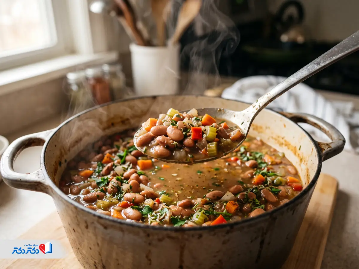 طرز تهیه خوراک لوبیا چیتی رژیمی