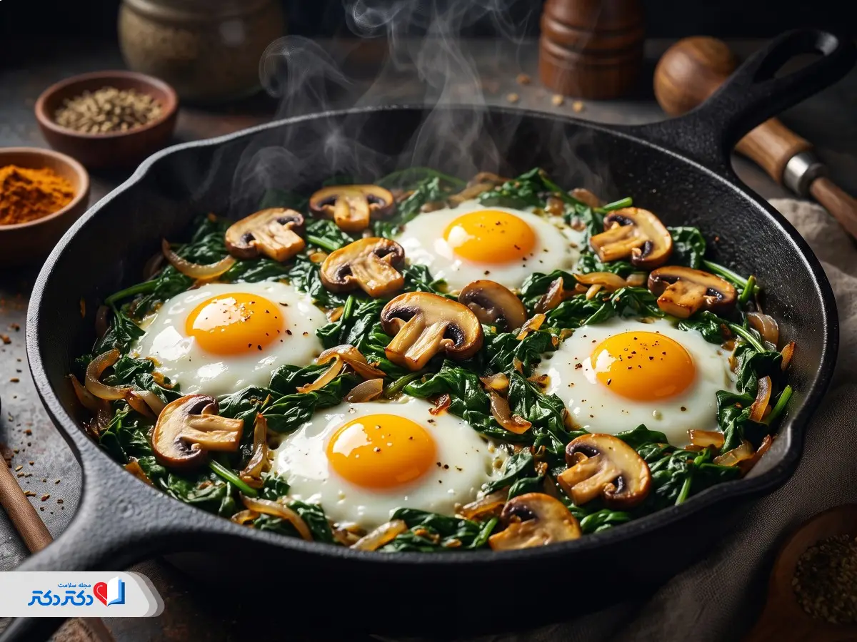 طرز تهیه نرگسی رژیمی با قارچ