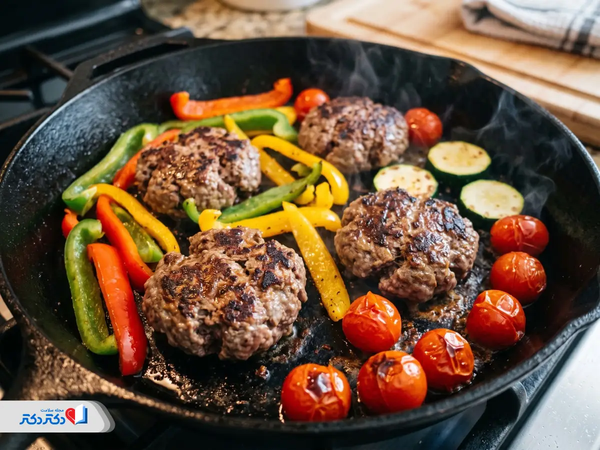 اضافهکردن سبزیجات به کباب تابهای رژیمی