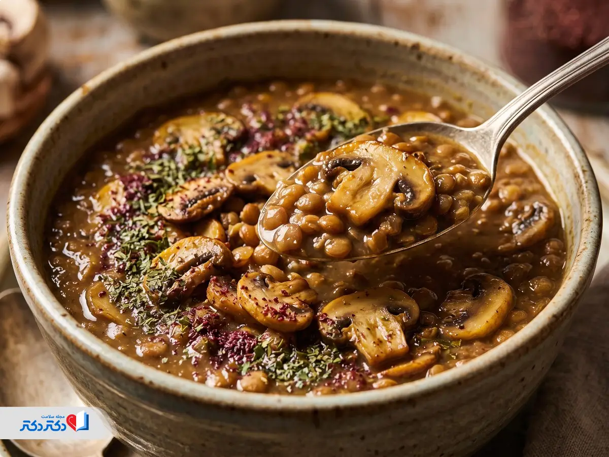عدسی برای لاغری با قارچ