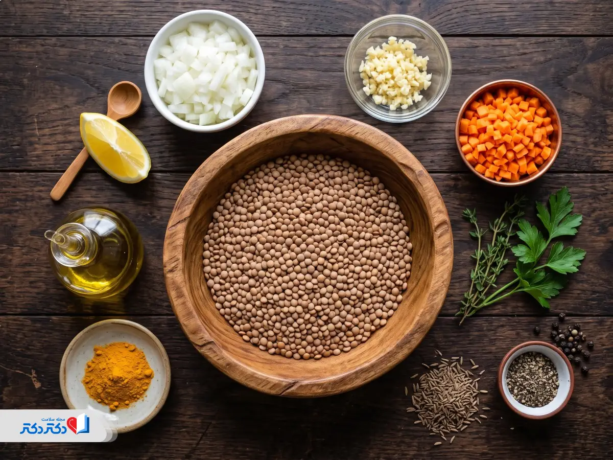 مواد لازم برای تهیه عدسی برای لاغری