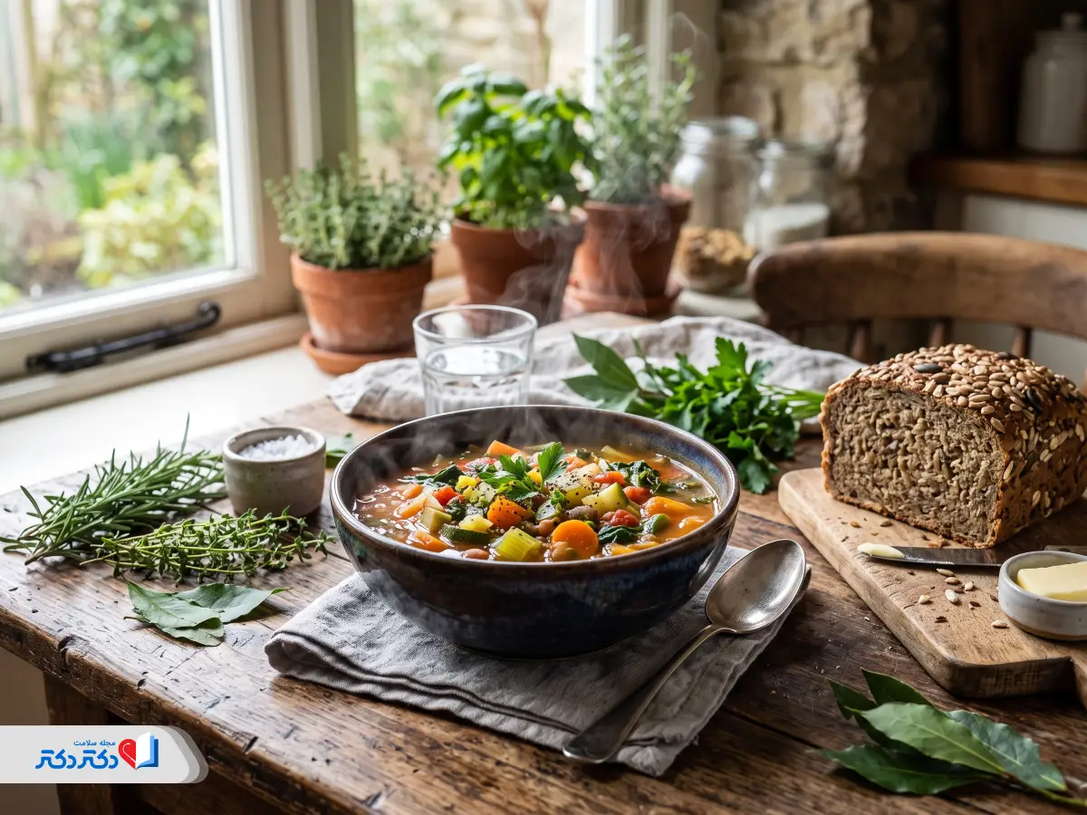 سوپ سبزیجات رژیمی چربی‌سوز؛ آموزش تهیه یک وعده سالم و سبک