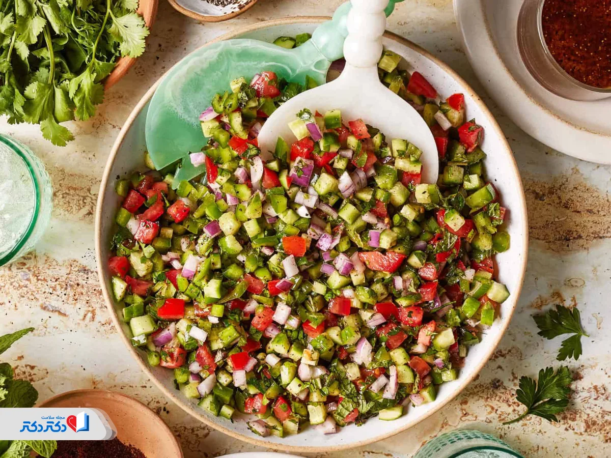 سالاد شیرازی با آبغوره