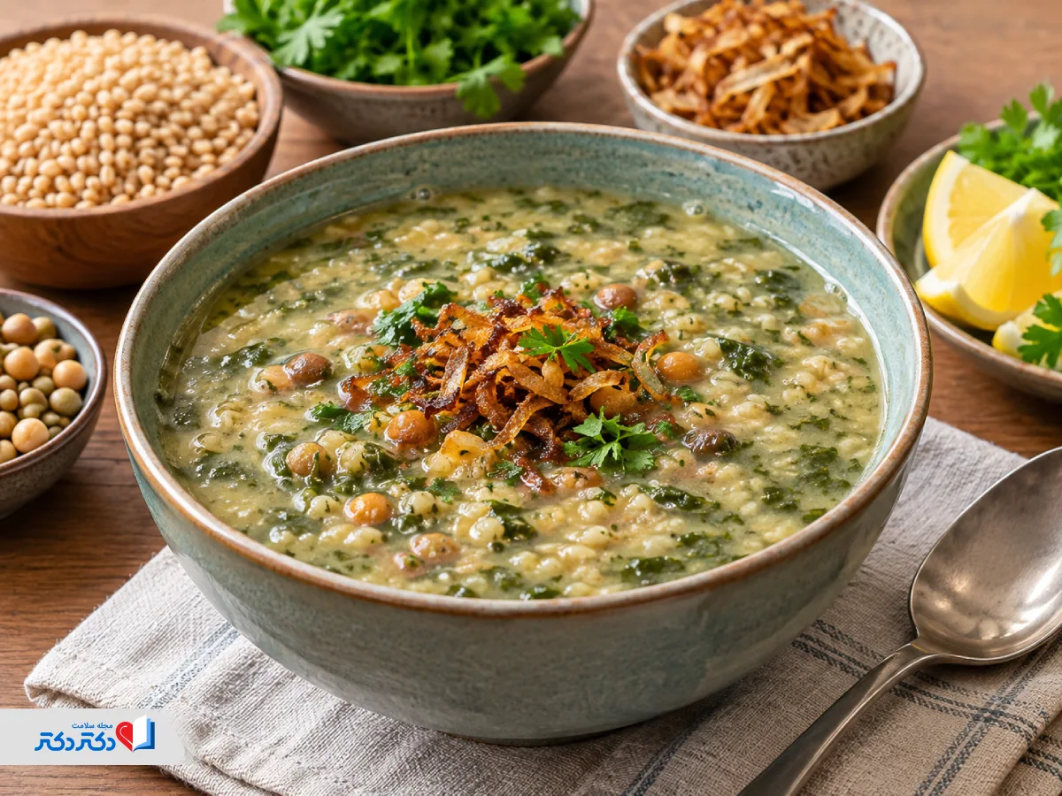طرز تهیه آش گندم رژیمی