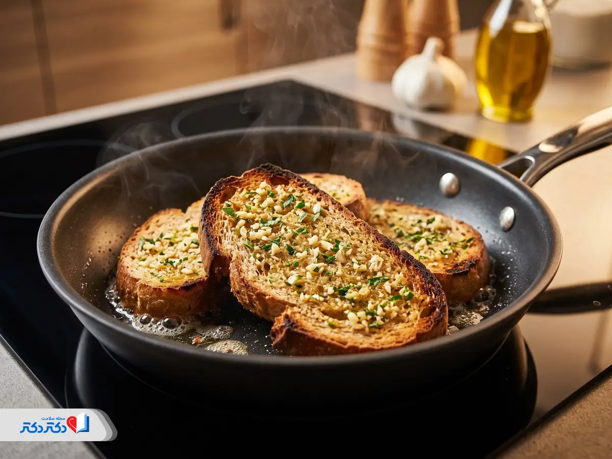 طرز تهیه نان سیر رژیمی بدون فر