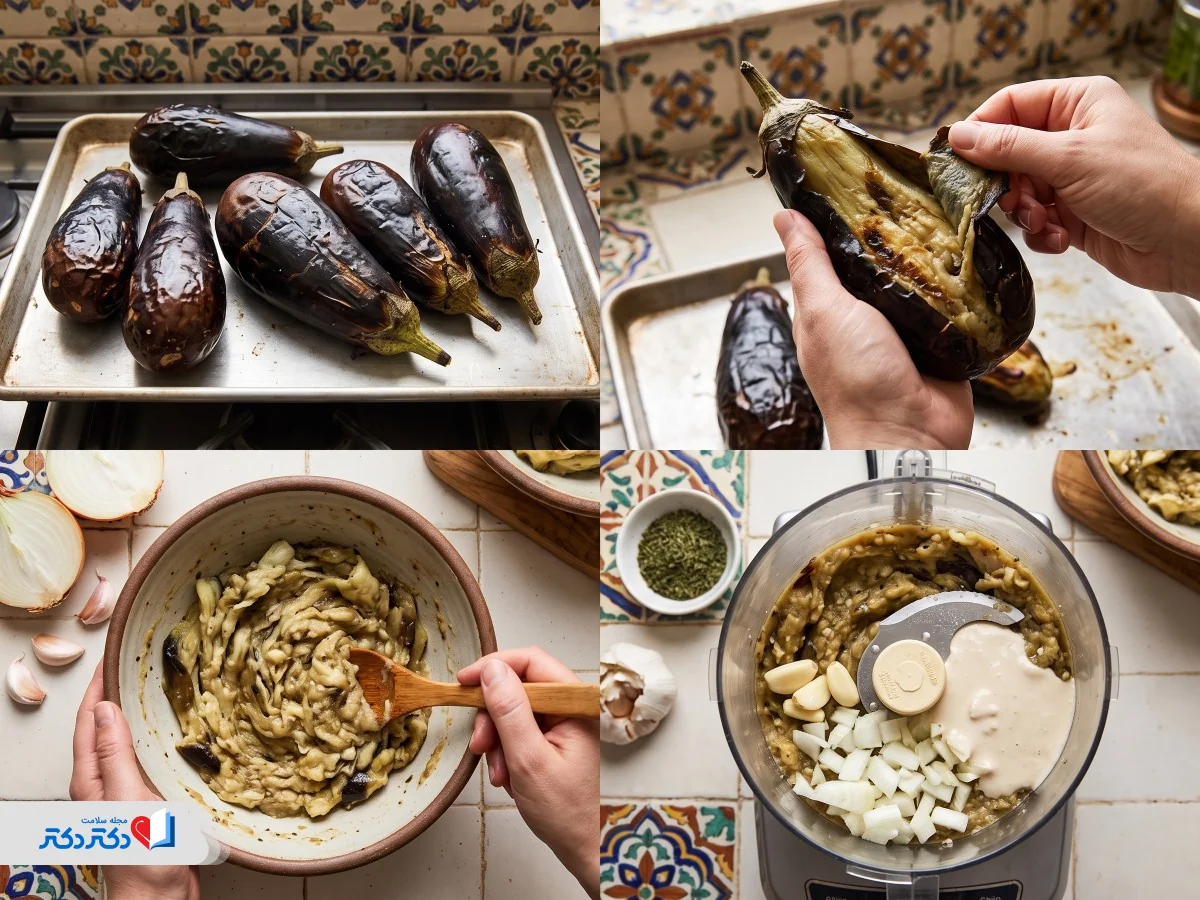 آمادهکردن بادمجان با روغن کم