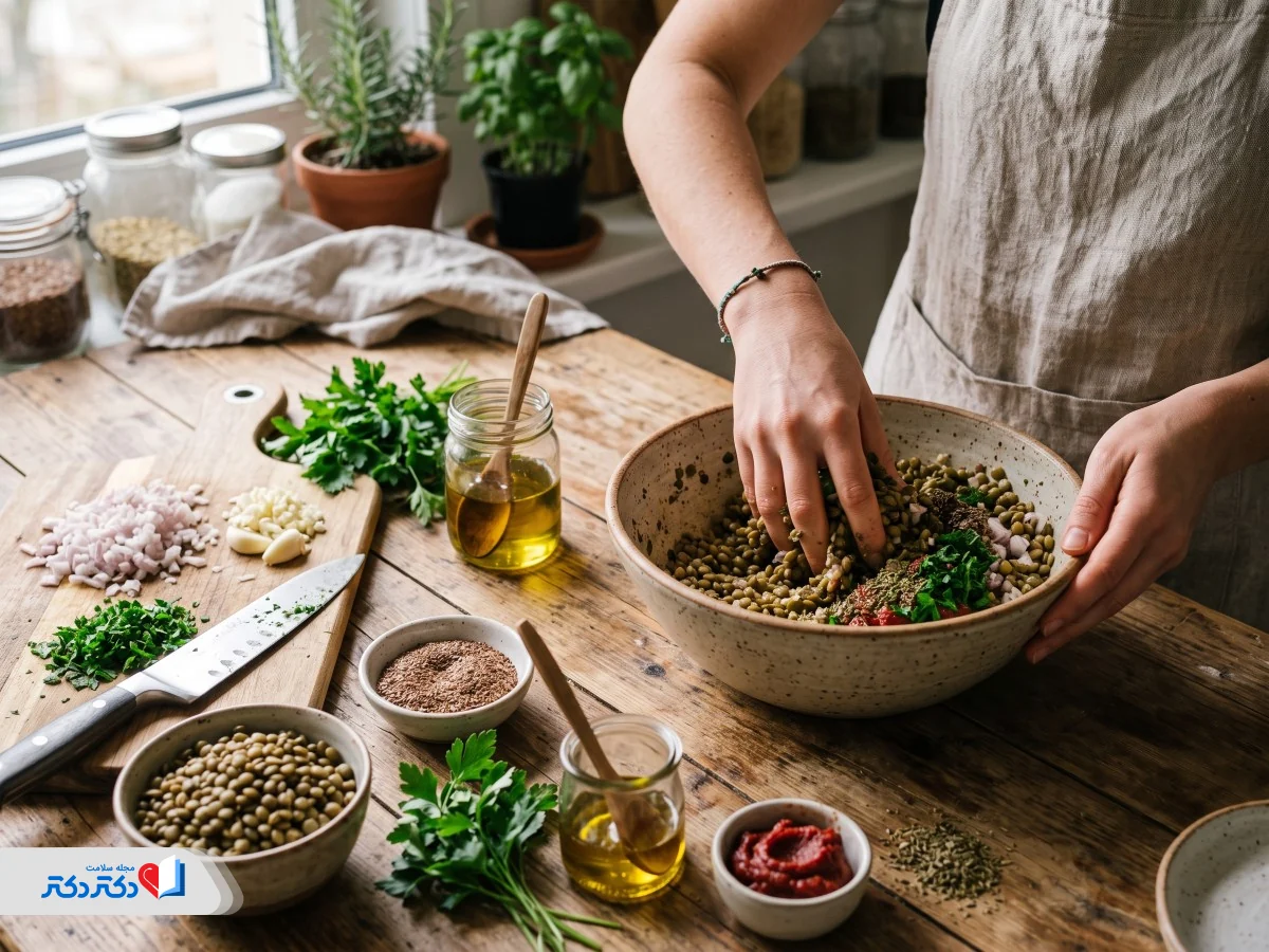 مواد لازم برای کوفته رژیمی با گوشت