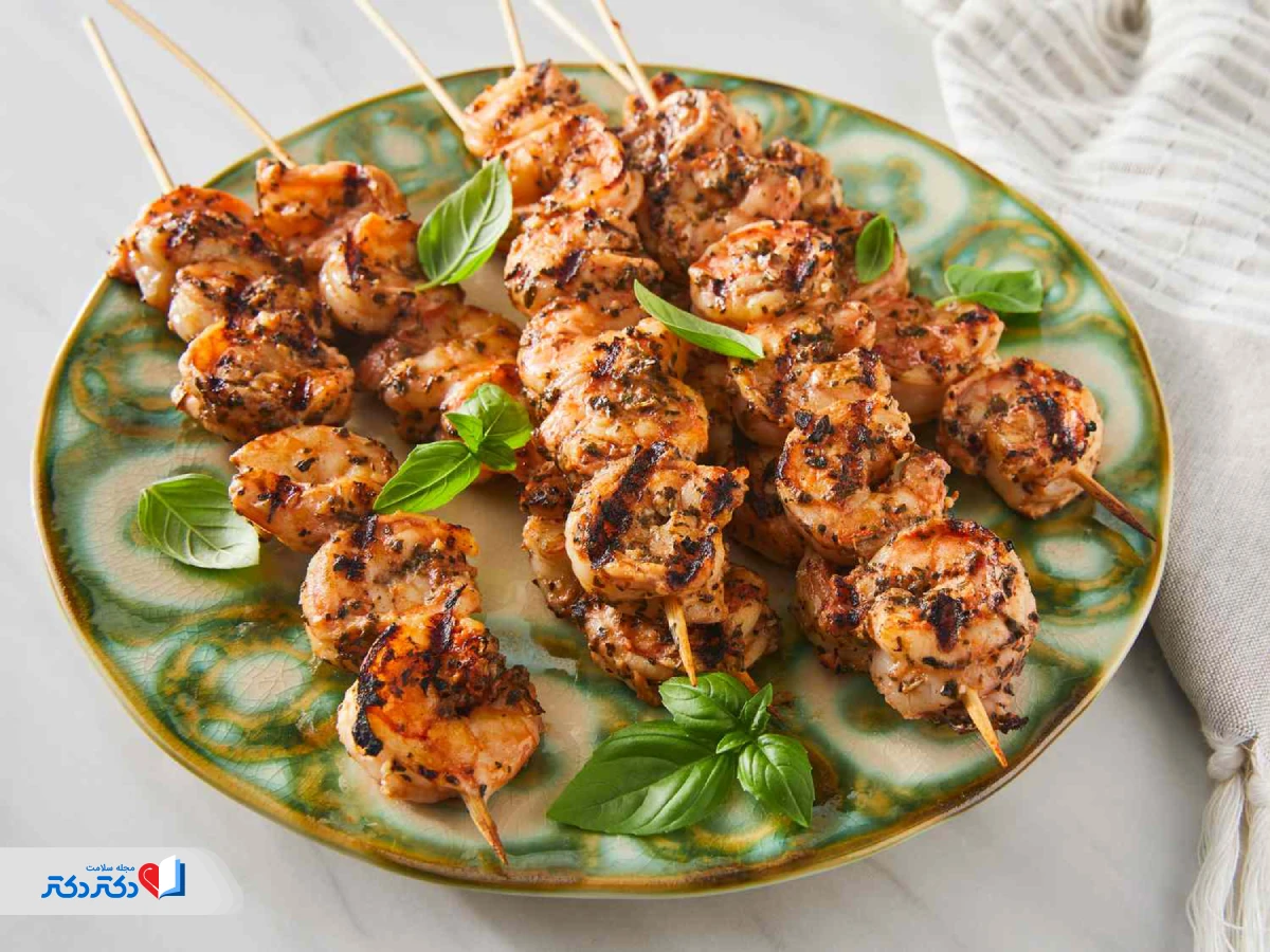 گریلکردن میگو رژیمی