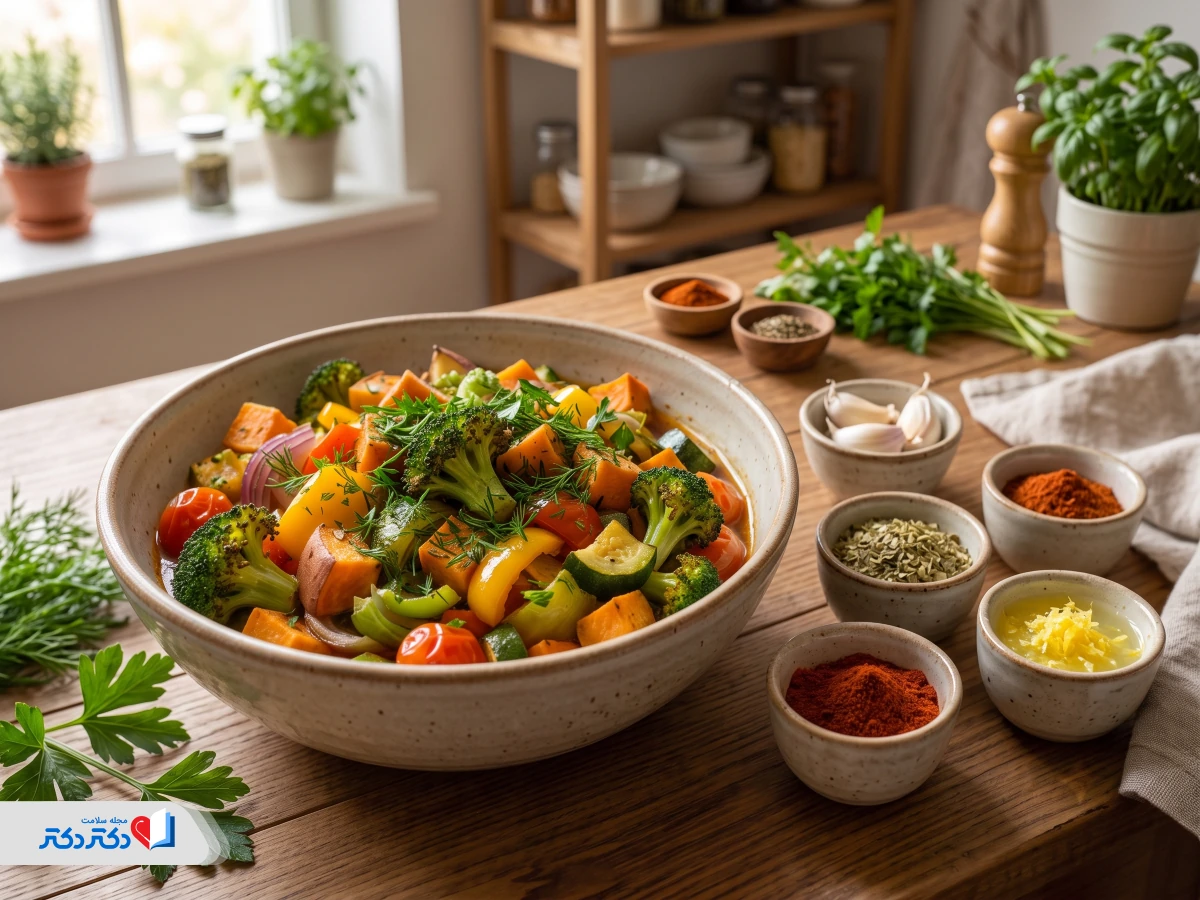 چگونه خوراک سبزیجات رژیمی را خوشطعم کنیم؟