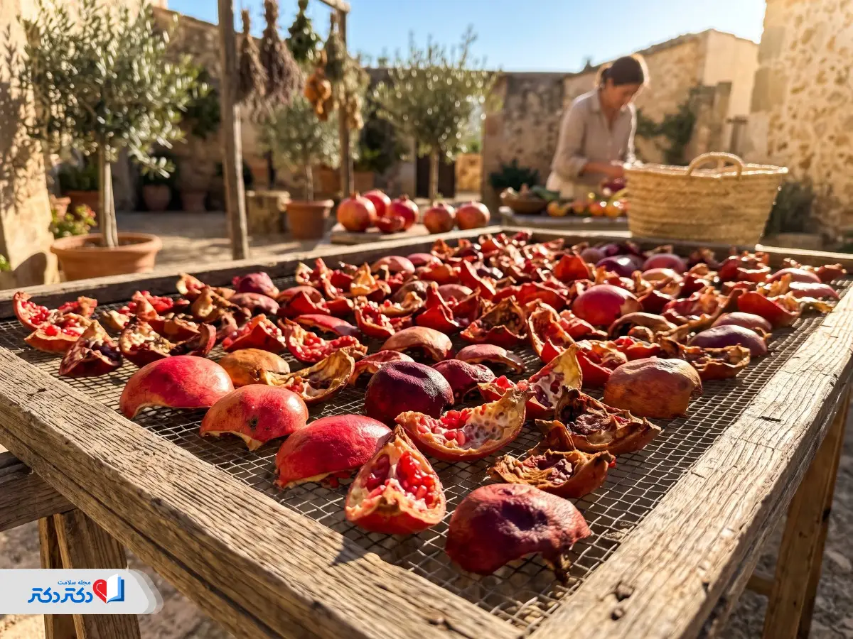 چگونه پوست انار را خشک کنیم؟